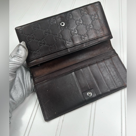 Gucci Brown Bi-Fold Leather Wallet Unisex - Picture 9 of 15